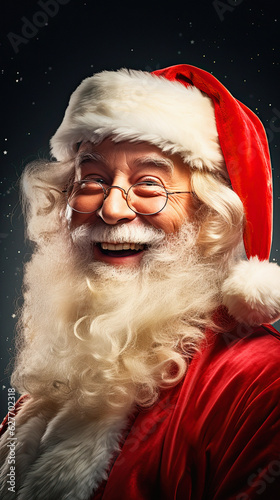 funny Santa Claus , christmas background. ai generative
