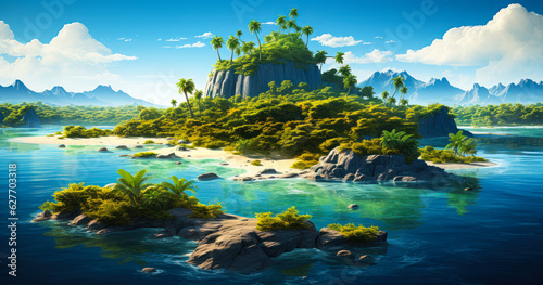 Tropical Island Paradise: Beautiful Uninhabited Landscape