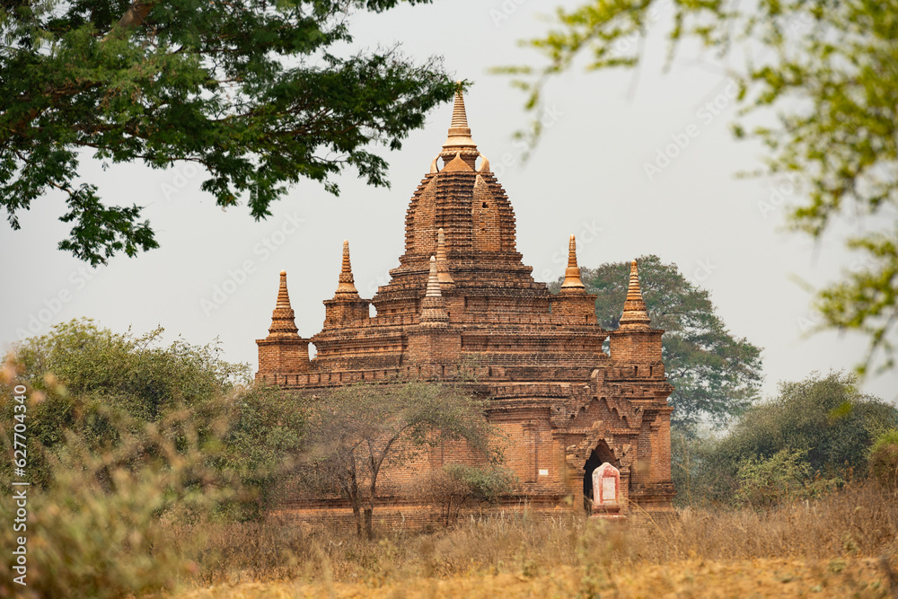Stunning view of the beautiful Bagan ancient city (formerly Pagan). The Bagan Archaeological Zone is a main attraction in Myanmar and over 2,200 temples and pagodas still survive today.