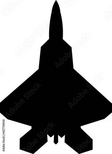 Print op canvas Military Jet Silhouette Illustration Vector