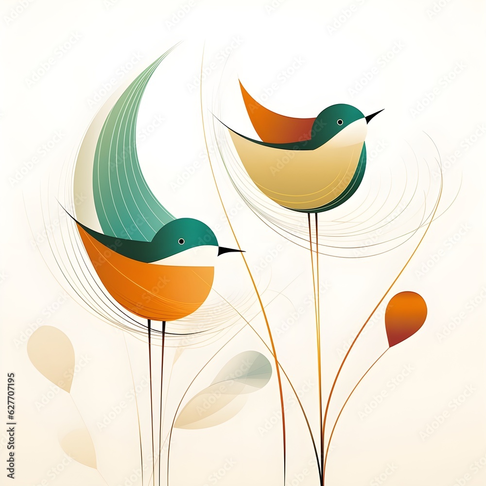 Fototapeta premium Singing birds in nature