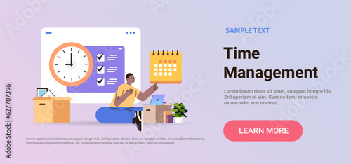 businessman scheduling job project time management concept planning organization working time