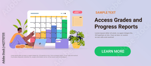 man scheduling job project time management access grades and progress reports concept