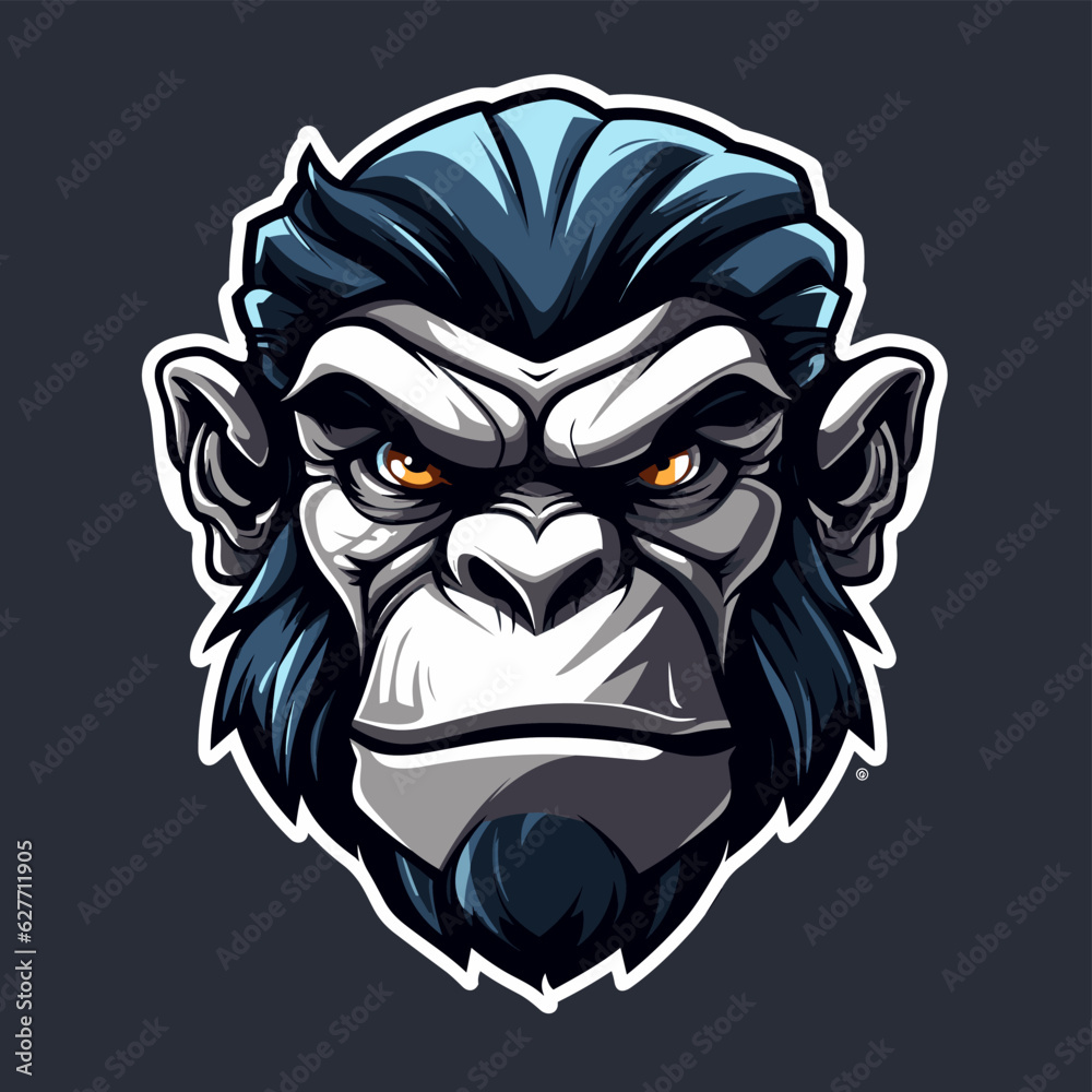 Esport vector logo chimpanzee, chimpanzee icon, chimpanzee head, vector Esport vector logo chimpanzee, chimpanzee icon, chimpanzee head, vector