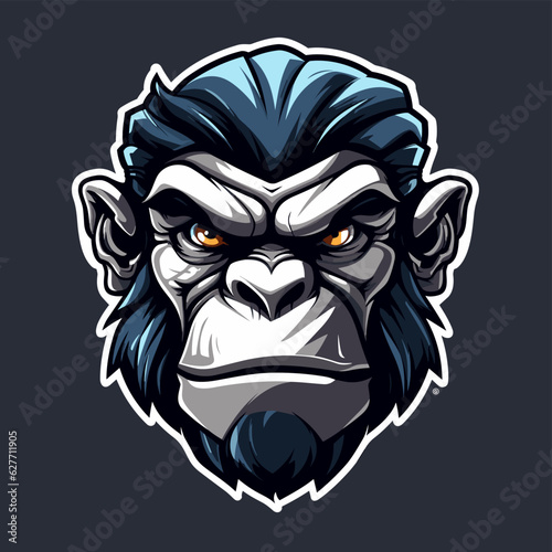 Esport vector logo chimpanzee, chimpanzee icon, chimpanzee head, vector