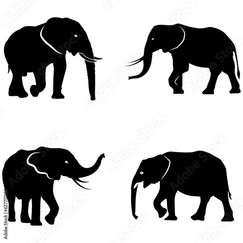 set of elephants silhouettes, Elephant SVG, Elephant Bundle SVG, Elephant Silhouette, Cute elephant svg, Elephant Clipart, Elephant SVG Cut Files 