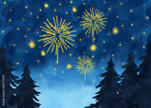 firework at the night 