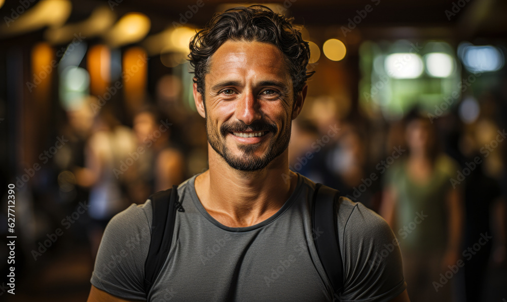Fototapeta premium Sporty Personal Trainer: Fitness Coaching in Gym