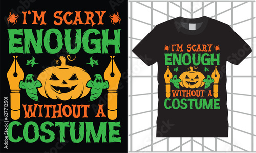 Costume Halloween T-Shirt Design vector Graphic template.