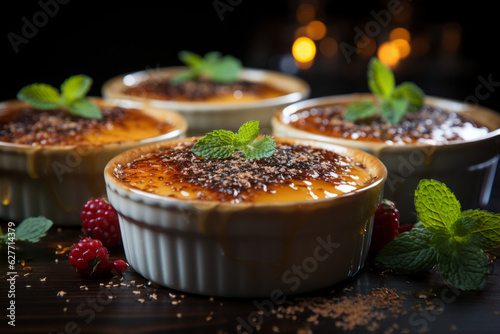Fotografia Creme brulee dessert , yummy french burnt cream
