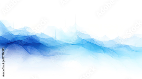 Data streams in blue tones on a white background