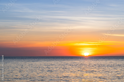 Beautiful sunset over the sea © leungchopan