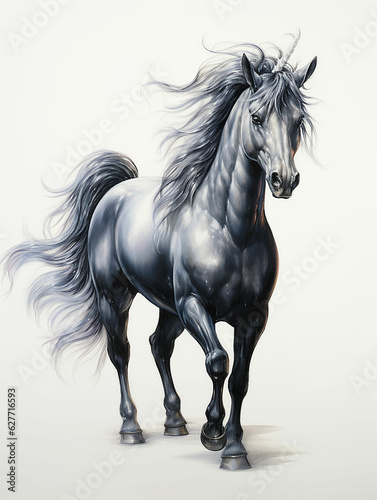 Unicorn horse mane tail hooves an animal is a friend of a person, a pet