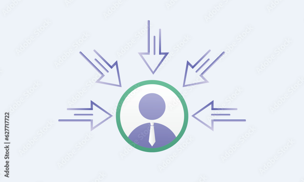Centric consumer icon, customer focus concept, client first approach.on white background.Vector Design Illustration. Centric consumer icon, customer focus concept, client first approach.on white background.Vector Design Illustration.