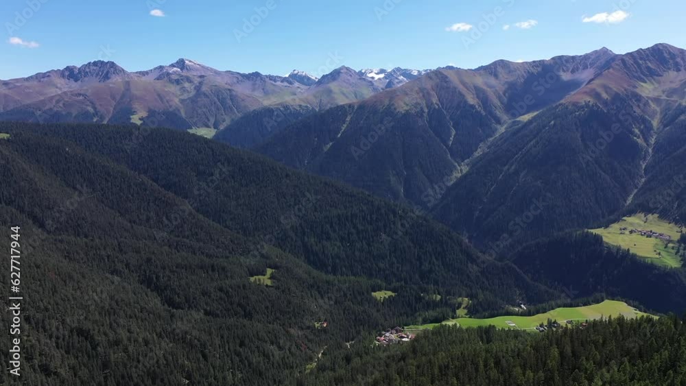 Aerial video over an alpine area and a forest, Davos Aerial video over an alpine area and a forest, Davos