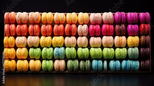 French macaron harmony different colors. AI generated
