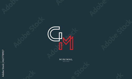 Alphabet letter icon logo GM