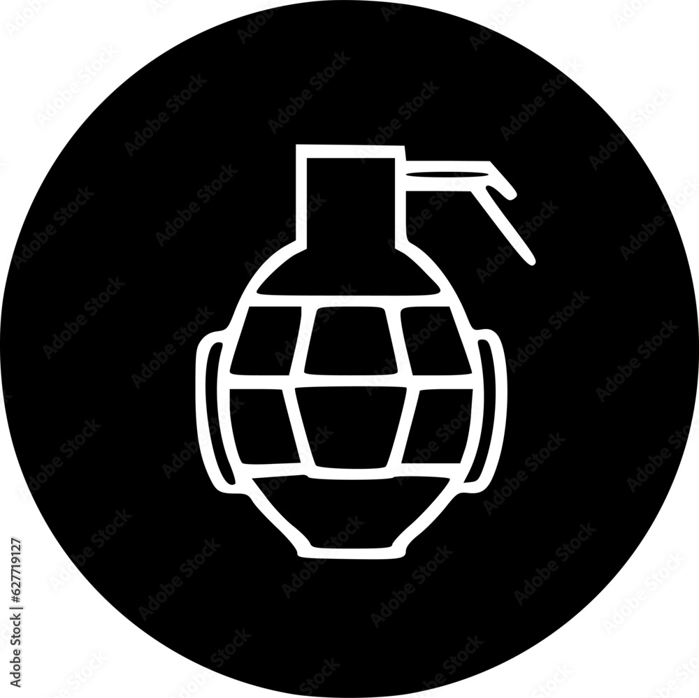 Fragmentation grenade icon vector, filled flat sign, solid pictogram sign, symbol, vector, art Fragmentation grenade icon vector, filled flat sign, solid pictogram sign, symbol, vector, art