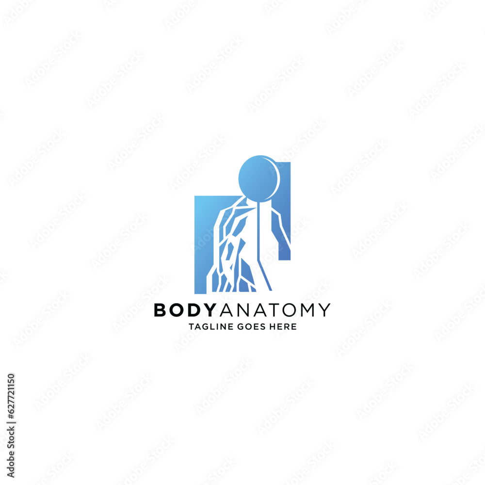 Body anatomy logo design icon vector