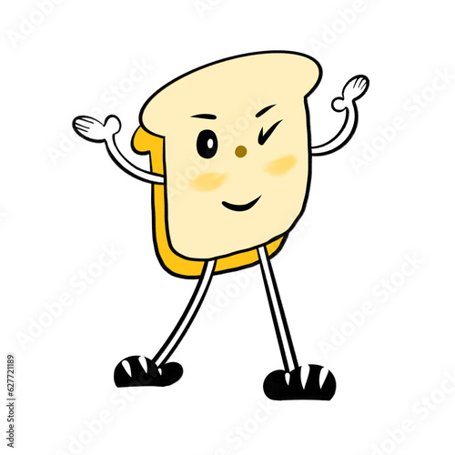 cute cartoon style bread slices
