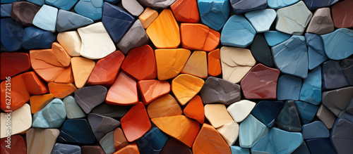 Generative ai illustration of colored ceramic mosaic tiles