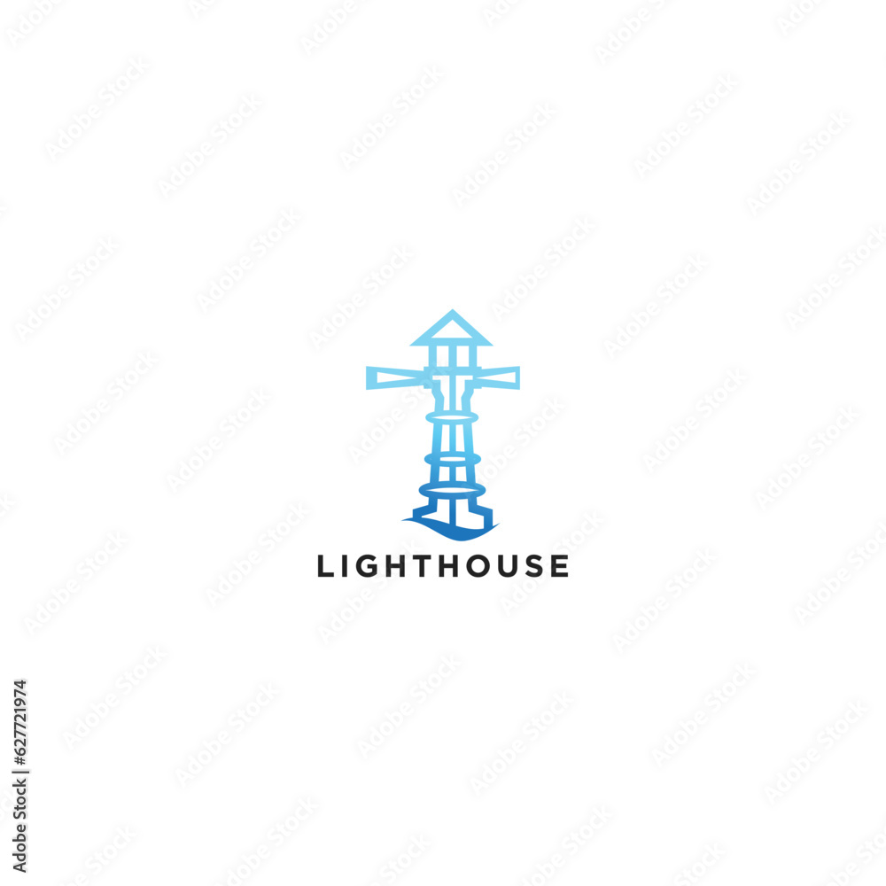 Lighthouse logo icon design template
