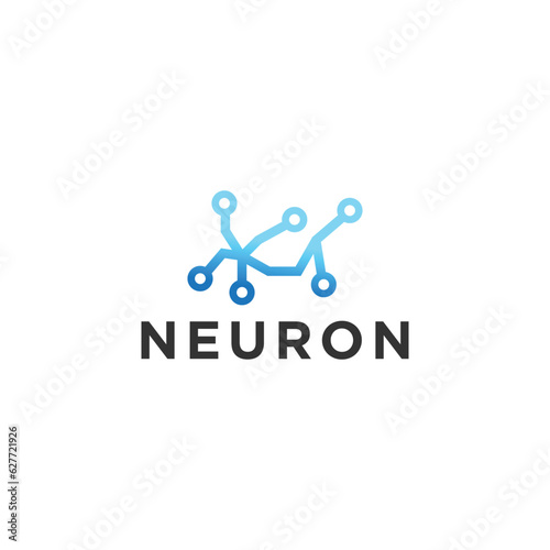 Neuron logo design template flat vector