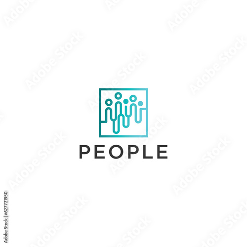 People Connect logo design template. Vector human or people icons. 