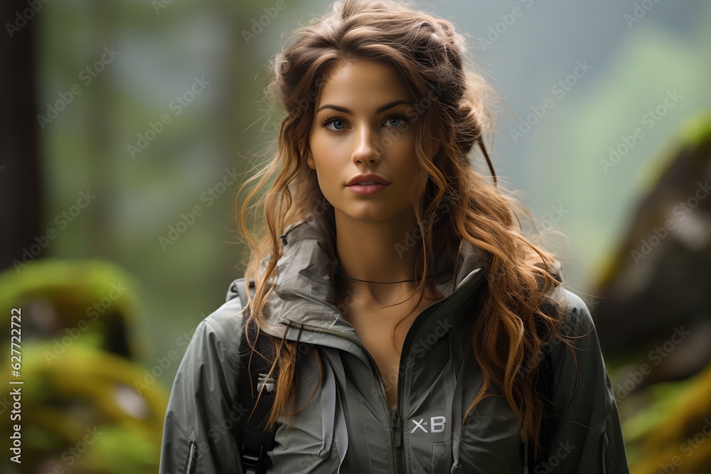 A woman in the woods, generative ai A woman in the woods, generative ai