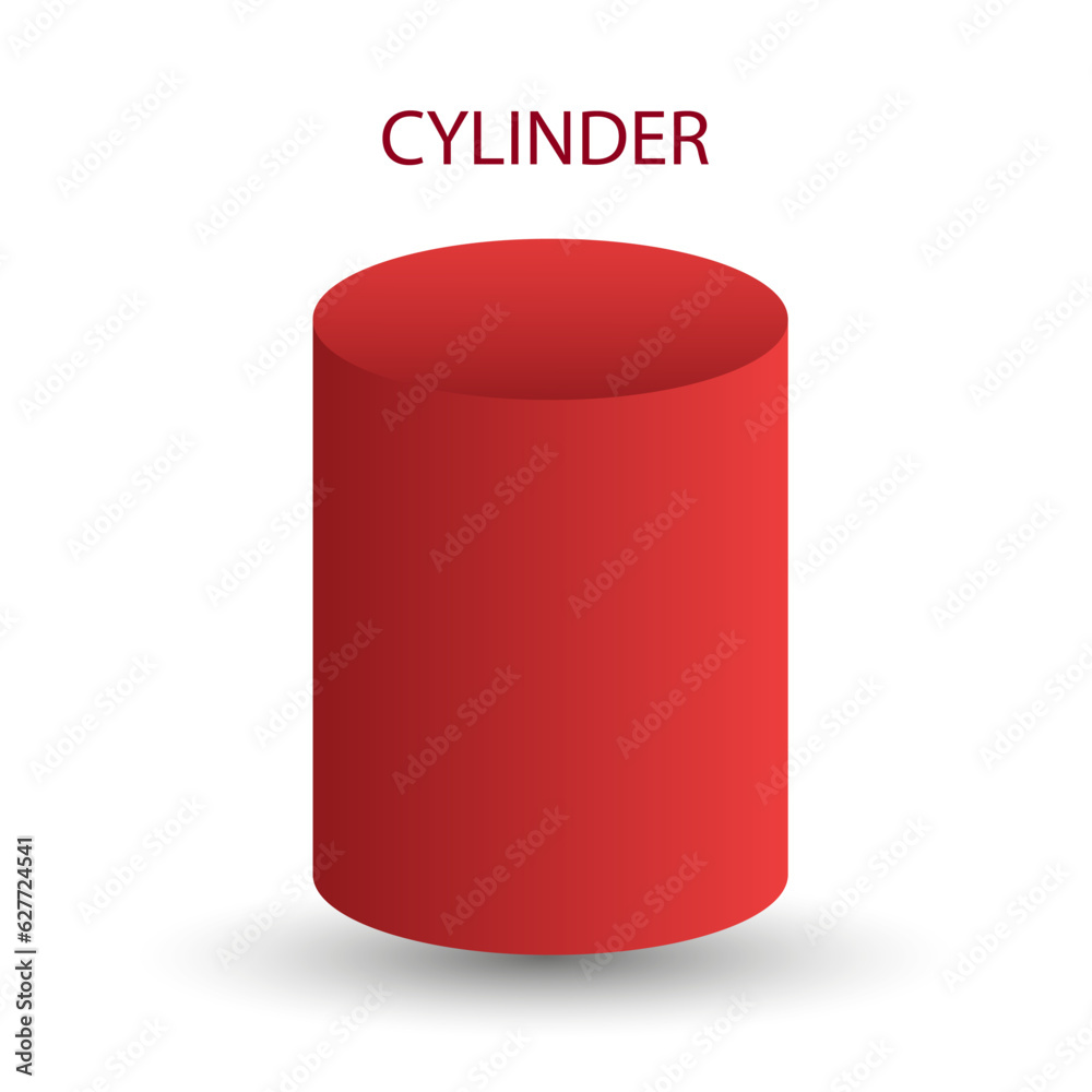 Vector cylinder with gradients and shadow for game, icon, package design, logo, mobile, ui, web, education. 3d cylinder on a white background. Pedestal template for your design. Geometric figures. Vector cylinder with gradients and shadow for game, icon, package design, logo, mobile, ui, web, education. 3d cylinder on a white background. Pedestal template for your design. Geometric figures.
