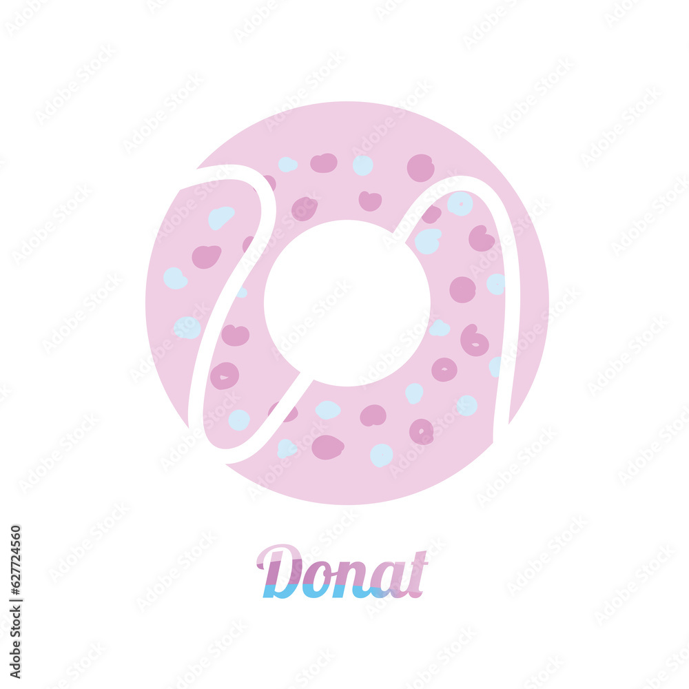 donat with pink cream illustration vector donat with pink cream illustration vector