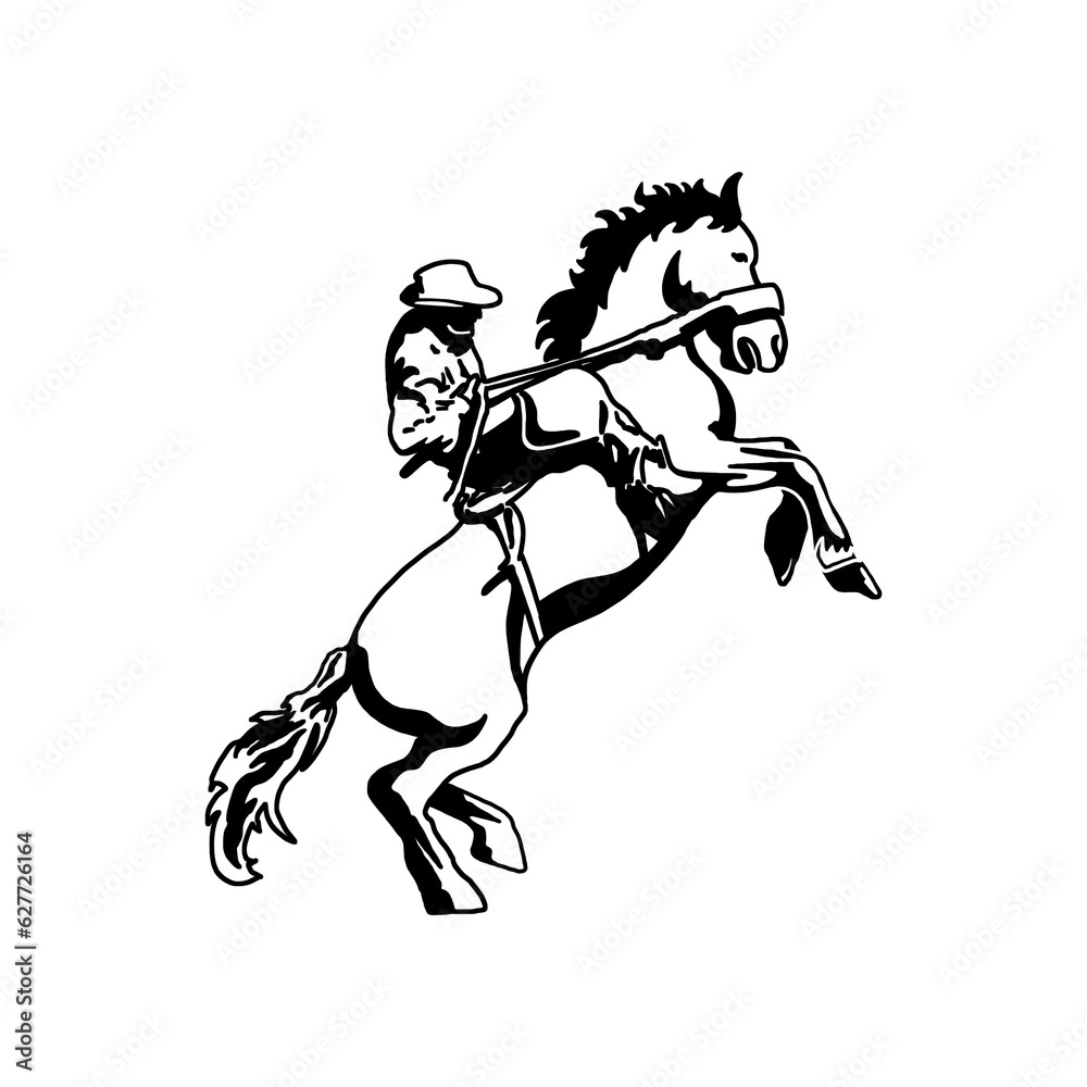 cowboy riding standing horse cowboy riding standing horse