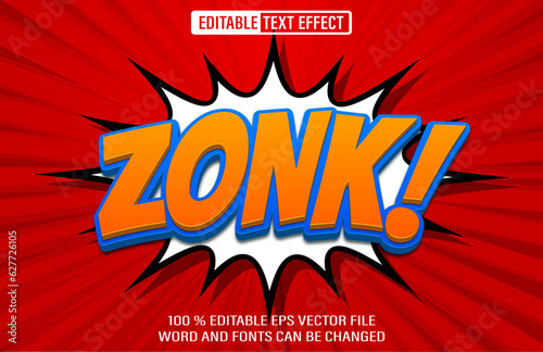 Zonk Comic editable text effect 3d style template photo