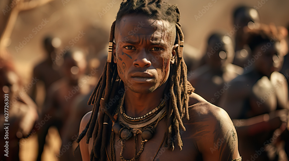 Himba Portrait - Authentic Cultural Tribute.