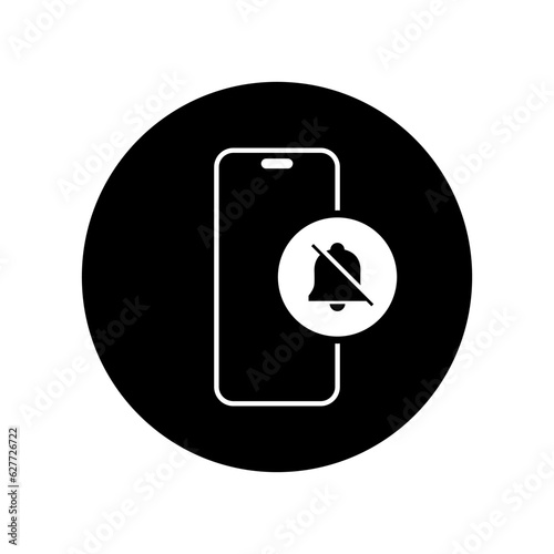 Notification off smartphone icon vector. Silent mode concept
