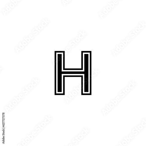  H Letter Design Brush Paint Stroke. Letter Logo with Black Paintbrush Stroke. Design H vector logo icon template elements company name Abstract letter H logo vector design. Curve symbol icon template