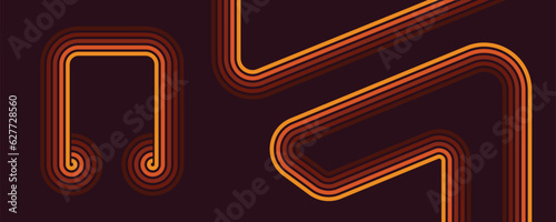 Abstract Vintage 70s Style Background. Retro Design With Stripes Vector Illustration.