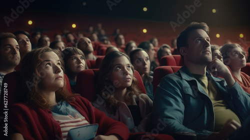 Audience watching a movie in the cinema