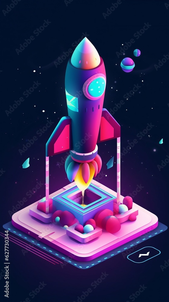 Figure taking off rocket Space Generative AI Figure taking off rocket Space Generative AI