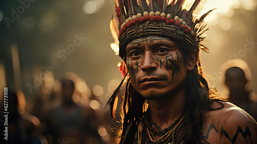 Yanomami Indigenous Tribe in Amazon Rainforest.
