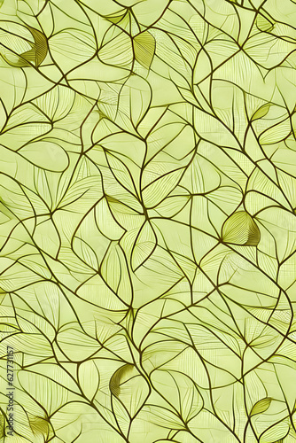 Seamless pattern with leaf veins. Gold color. Vector illustration.