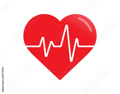Heartbeat line in heart icon. Pulse Rate. Healthcare concept. Vector illustration.