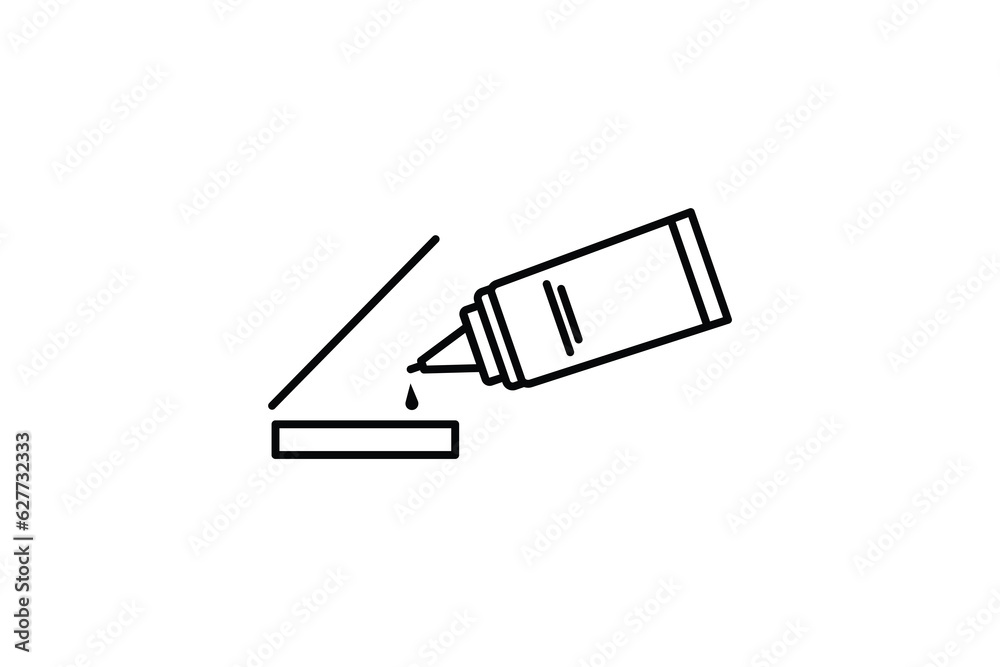 Glue icon. Icon related to stationery. line icon style. Simple vector design editable