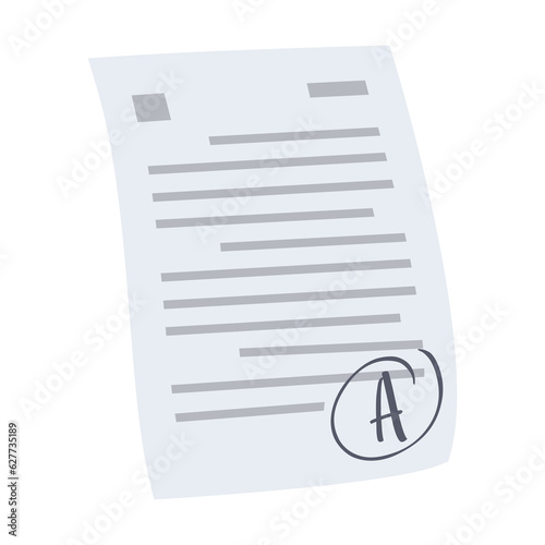 exam paper with good grade with good quality and good design