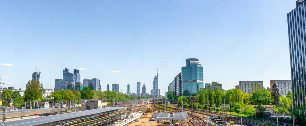 Fototapeta premium Railway in Warsaw