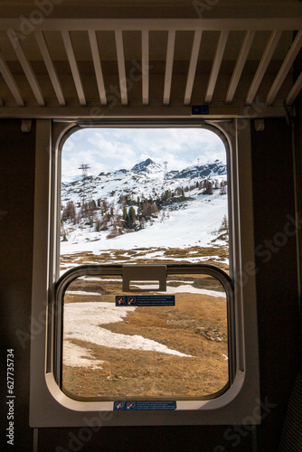 view from the window while traveling on the Bernina Express © Daniele
