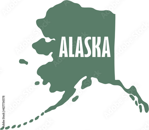 outline drawing of alaska state map.