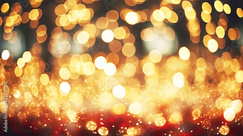 Christmas glitter lights bokeh background, perfect for greeting card
