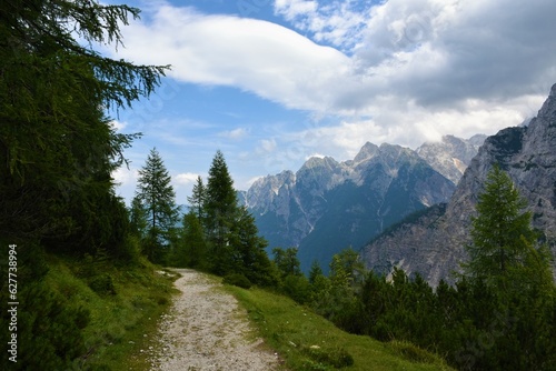 Alpine landscape at Vrsic in Gorenjska, Slovenia