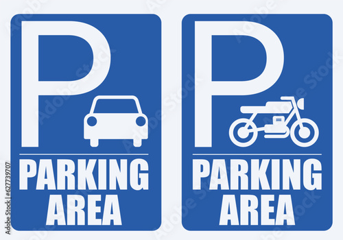 Printable isolated rectangle square blue and white parking area, car or motor vehicle park lot
